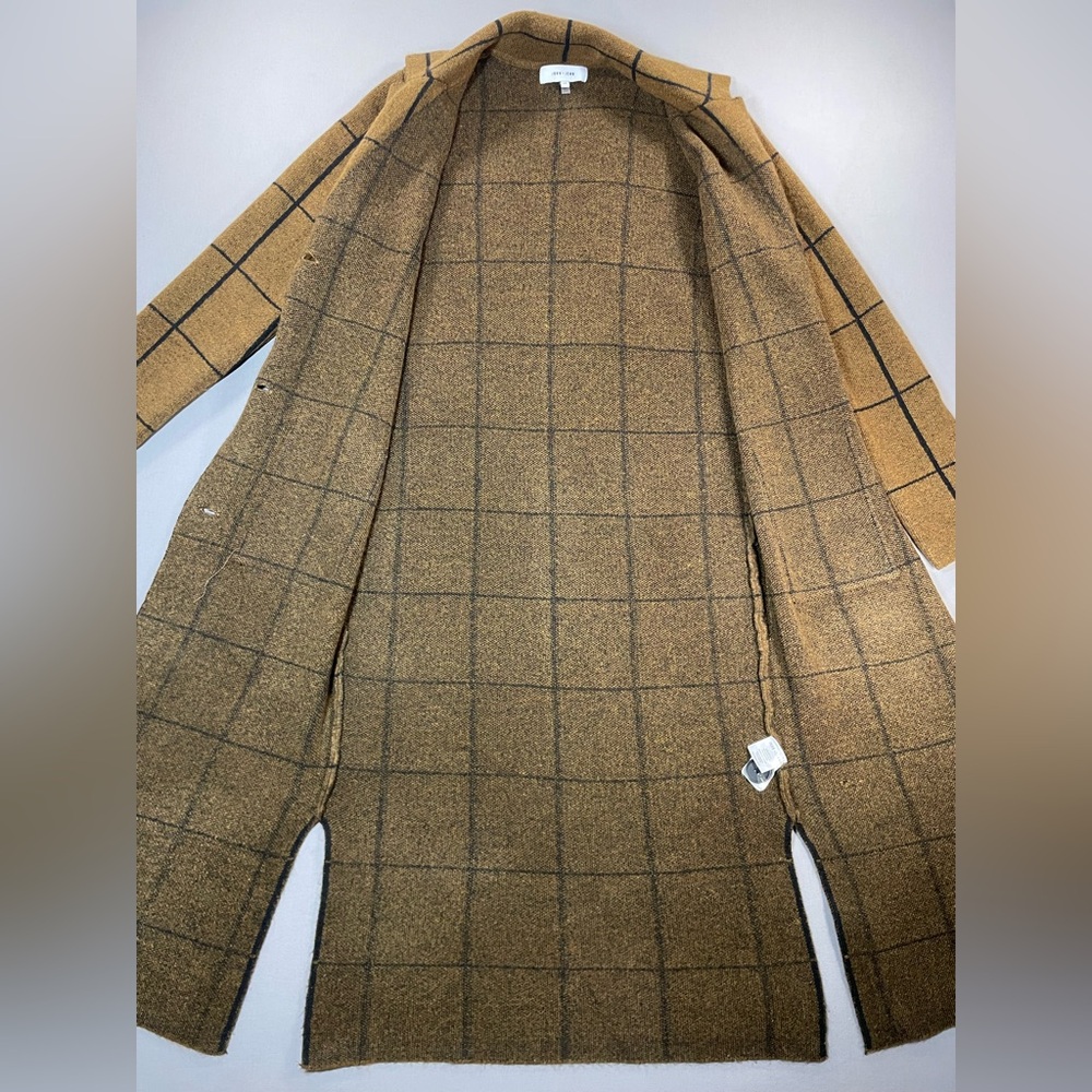 John + Jenn Long Button-Front Sweater Jacket/Coat, Windowpane - Womens Small - Picture 13 of 16